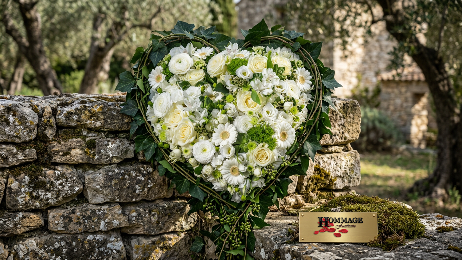 Cœur de fleurs — blanc